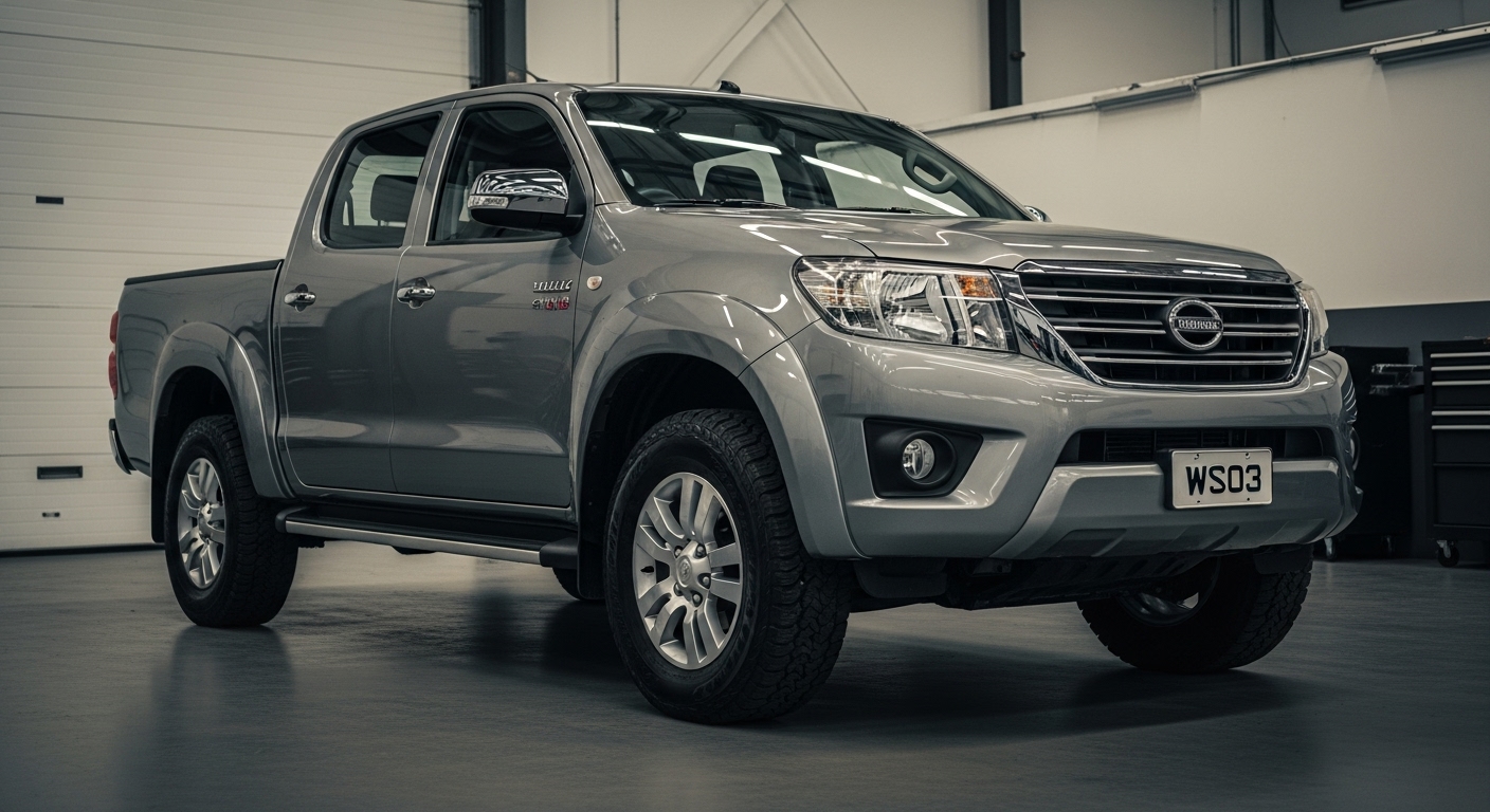 Oto bán tải cũ đang trưng bày